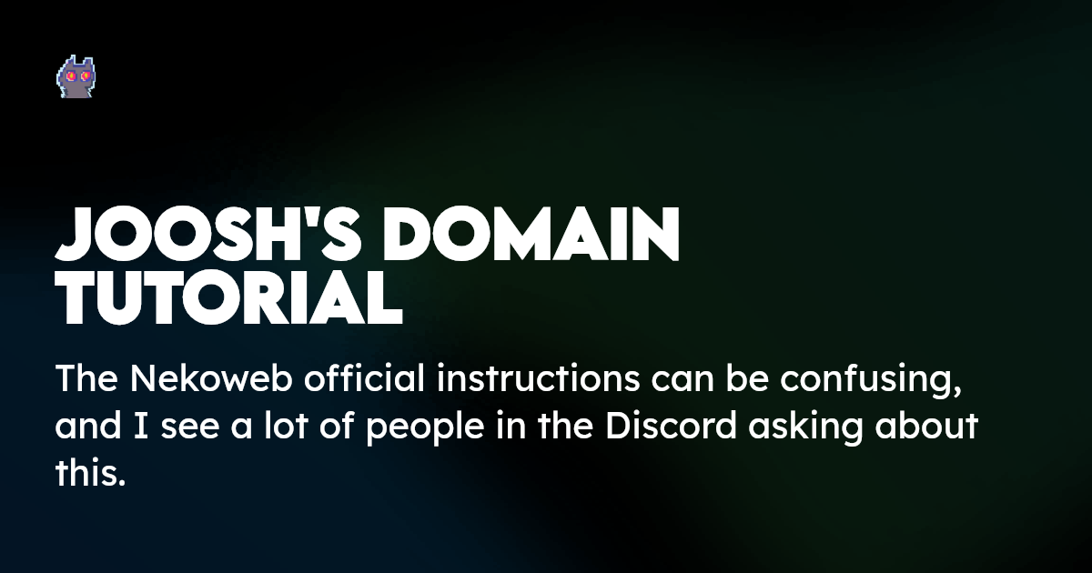 Joosh's Domain Tutorial