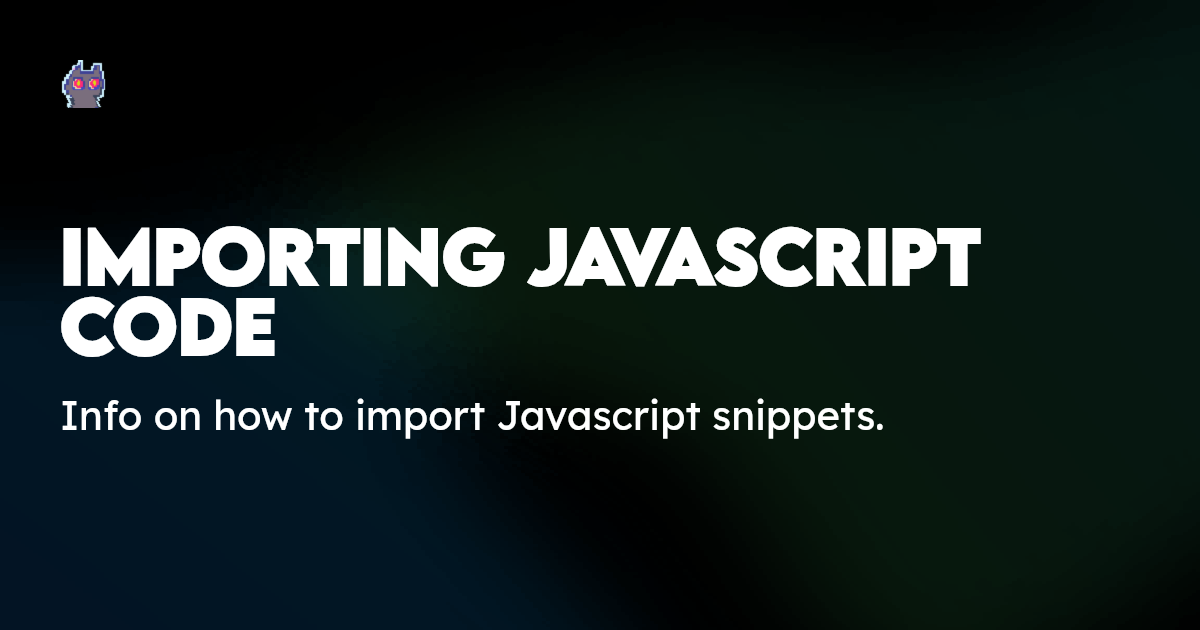 Importing Javascript code