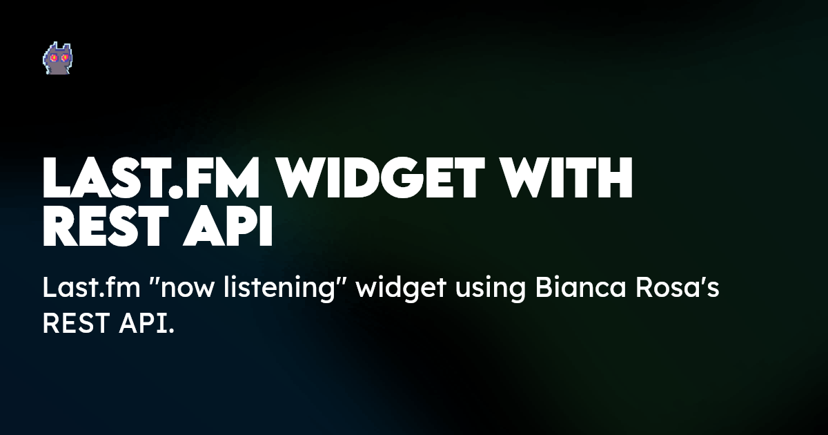 Last.fm Widget with REST API